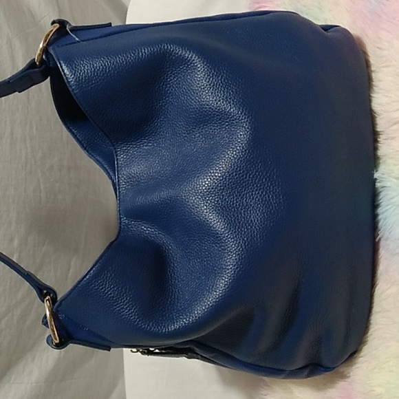 Authentic Laggo Genuine Blue Leather Hobo Shoulder Bag - Picture 4 of 16